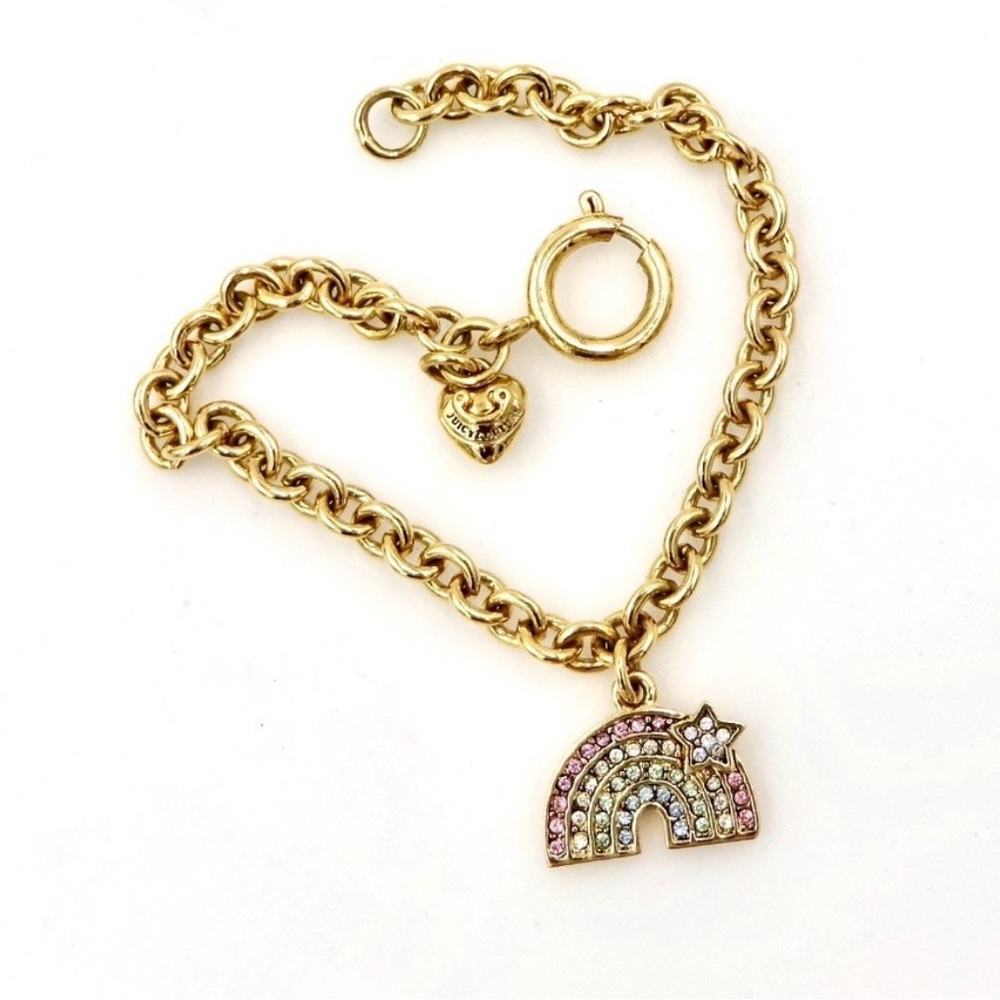 Juicy Couture Rhinestone Rainbow Charm Bracelet